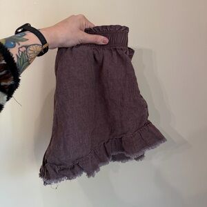 Aerie Ruffled Brown Shorts